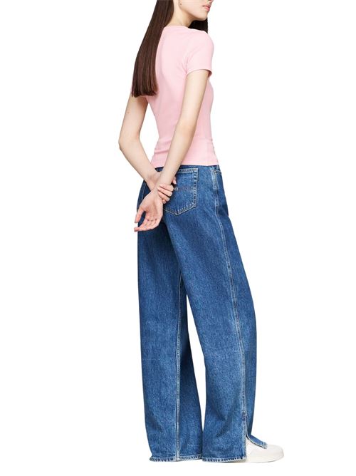 T-shirt donna rosa in cotone Tommy Jeans | DW0DW17881TH3